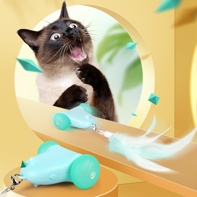 Mouse Electric Feather Teaser Stick