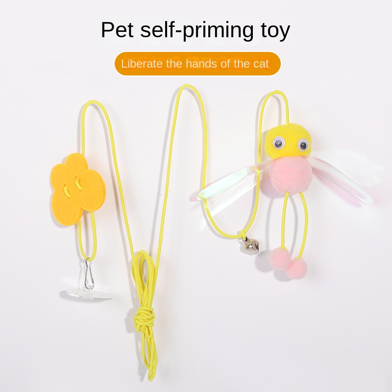 Door Hanging Elastic Feather Cat Teaser Stick 