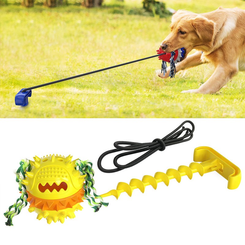 Outdoor Tug of War Dog Outdoor Pull Rope Ball Vocal Chew Dog Toys